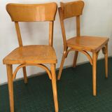 Pair of chaises bistrot vintage wood