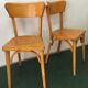 Paire de chaises bistrot vintage bois