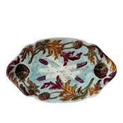 Serving dish for asparagus and artichokes in faience, late 19th century.