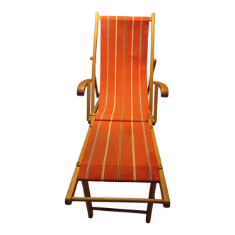 Wooden deckchair Chilean deck chair 60s