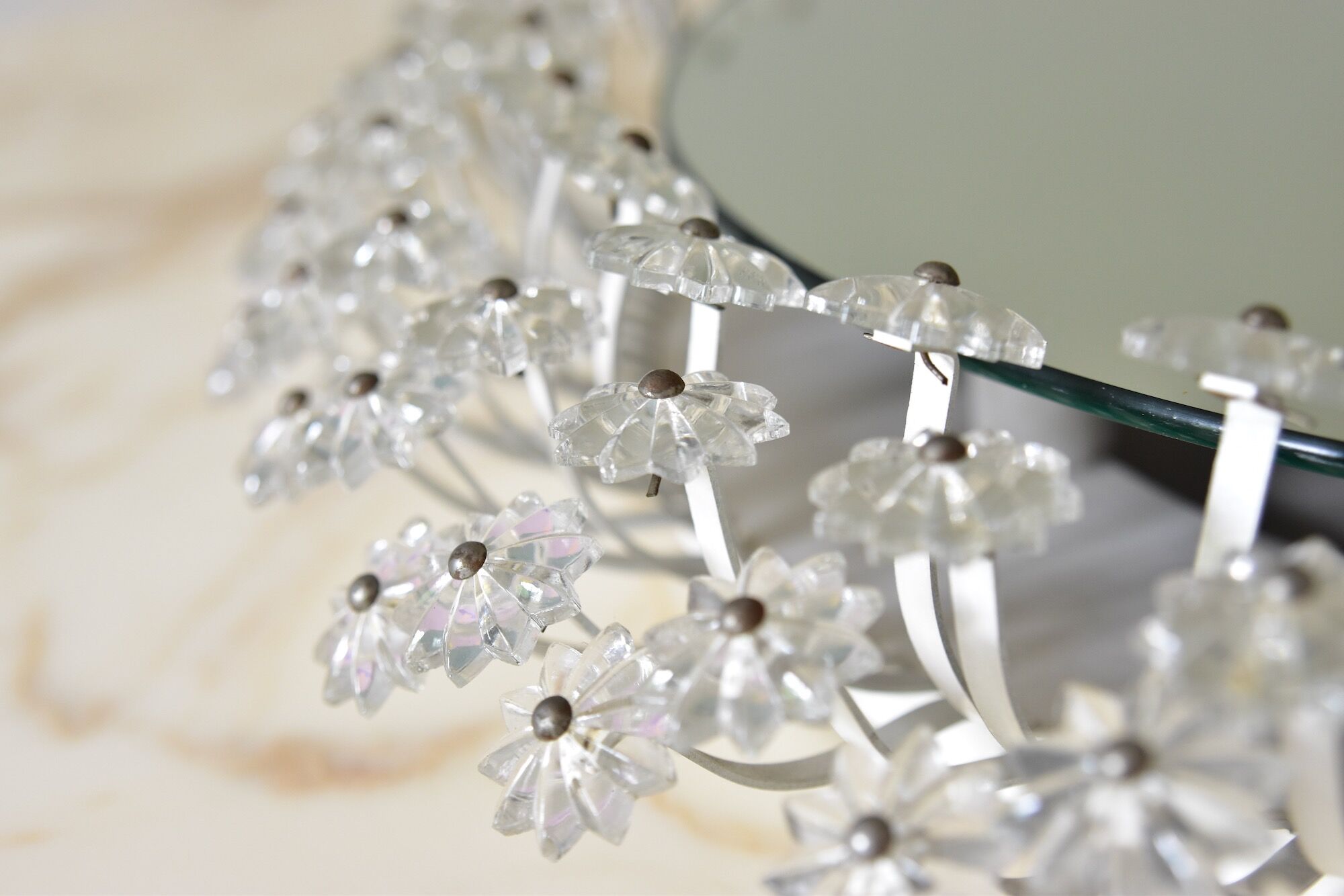 Round Backlit Mirror by Emil Stejnar for Rupert Nikoll Austria 1950s 58cm