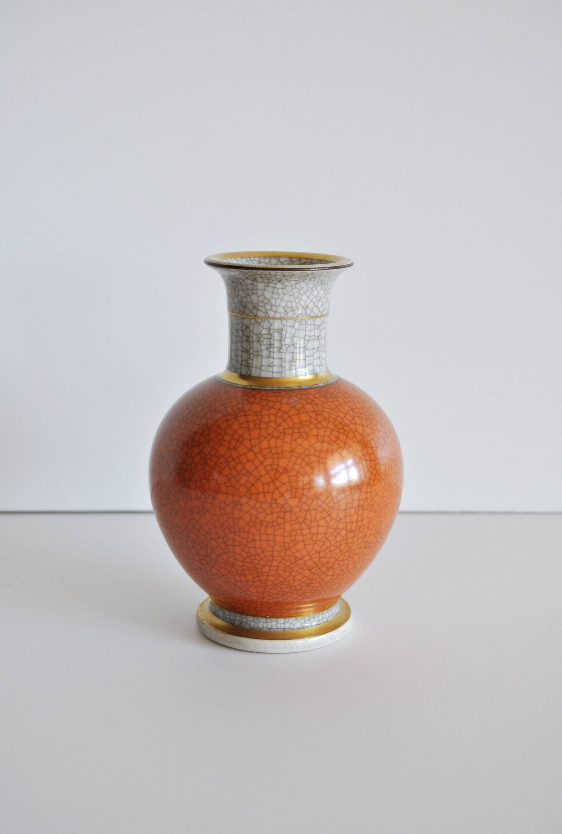 Vase en porcelaine à glaçure craquelée de Royal Copenhagen, Danemark, années 1950.
