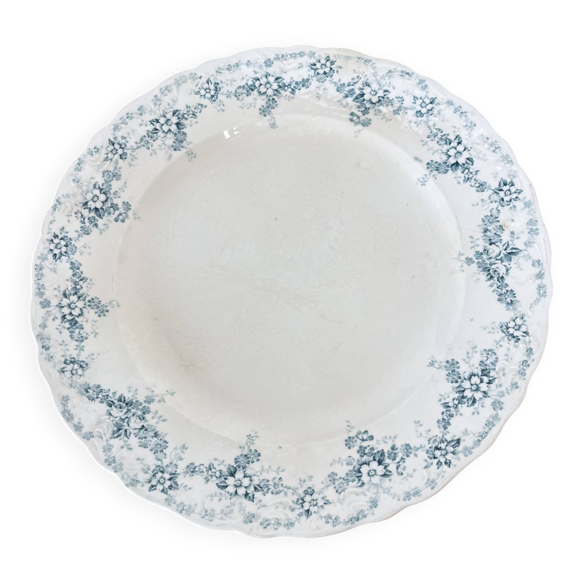 Round dish 30 cm in Maastricht earthenware, Clara model