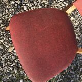 6 Chaises vintage 1970 en skaï rouge