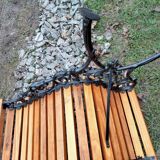 Banc de jardin ancien avec pieds en fonte vintage xxeme