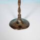 Vintage 1960s chandelier, patinated bronze Japandi chandelier.