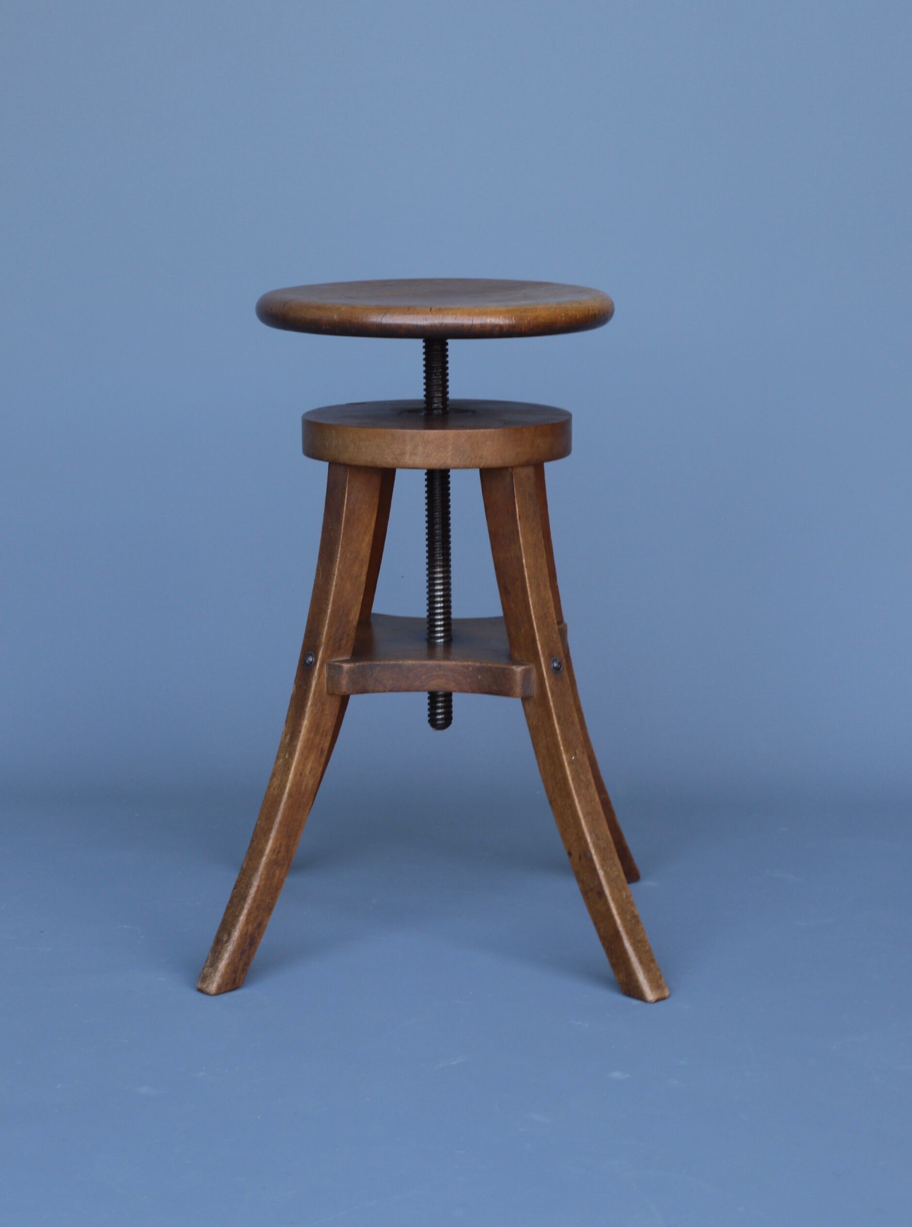 Industrial adjustable piano stool. 1930s