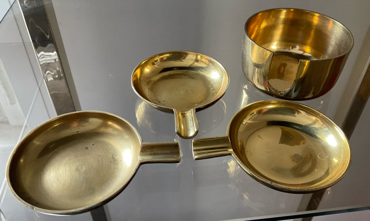 Bronze ashtray set from the 60s-70s