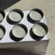 Set of 7 handmade grey glazed ceramic deep plates D18.5 H5.
