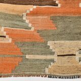 Tribal Pattern Vintage Kilim Runner Rug, 80x347Cm