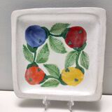 Ensemble de six assiettes carrées vintage en faïence fabriquées à la main par De Simone, Italie