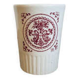 Gien ceramic cup with vintage red pattern