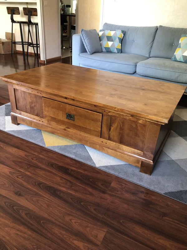 Grande table basse en merisier