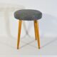 Vintage grey spring stool restored, wood