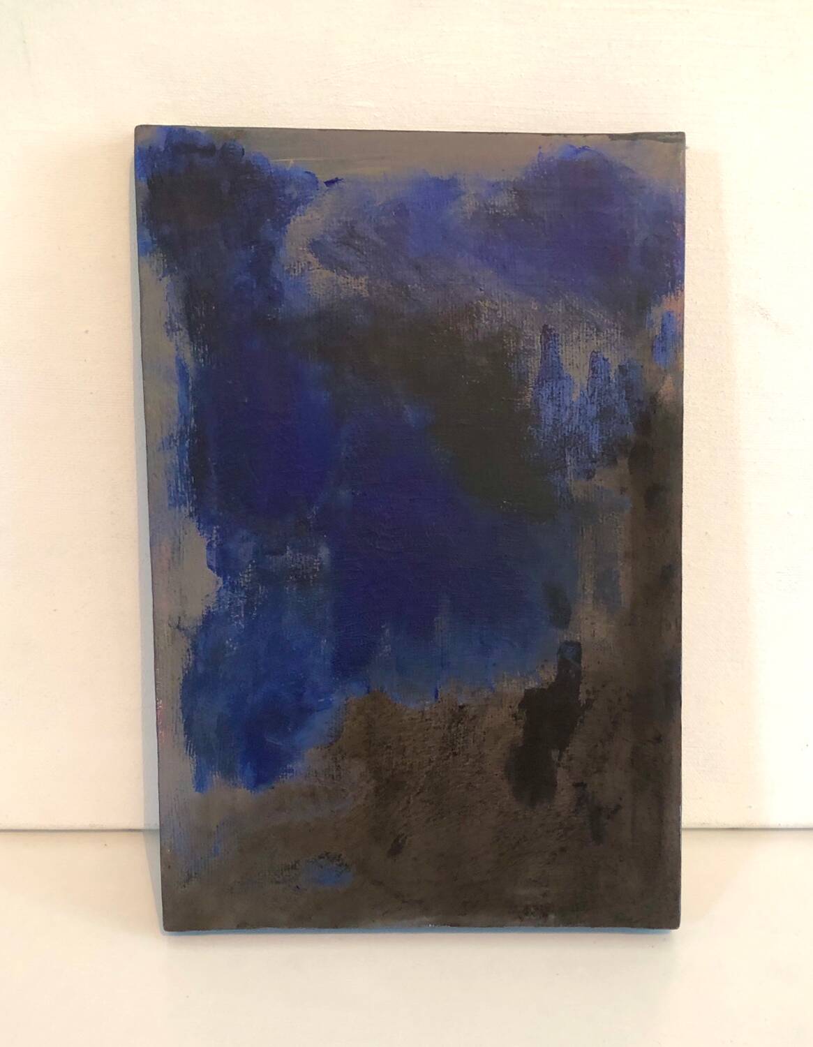 Abstract blue black gray painting