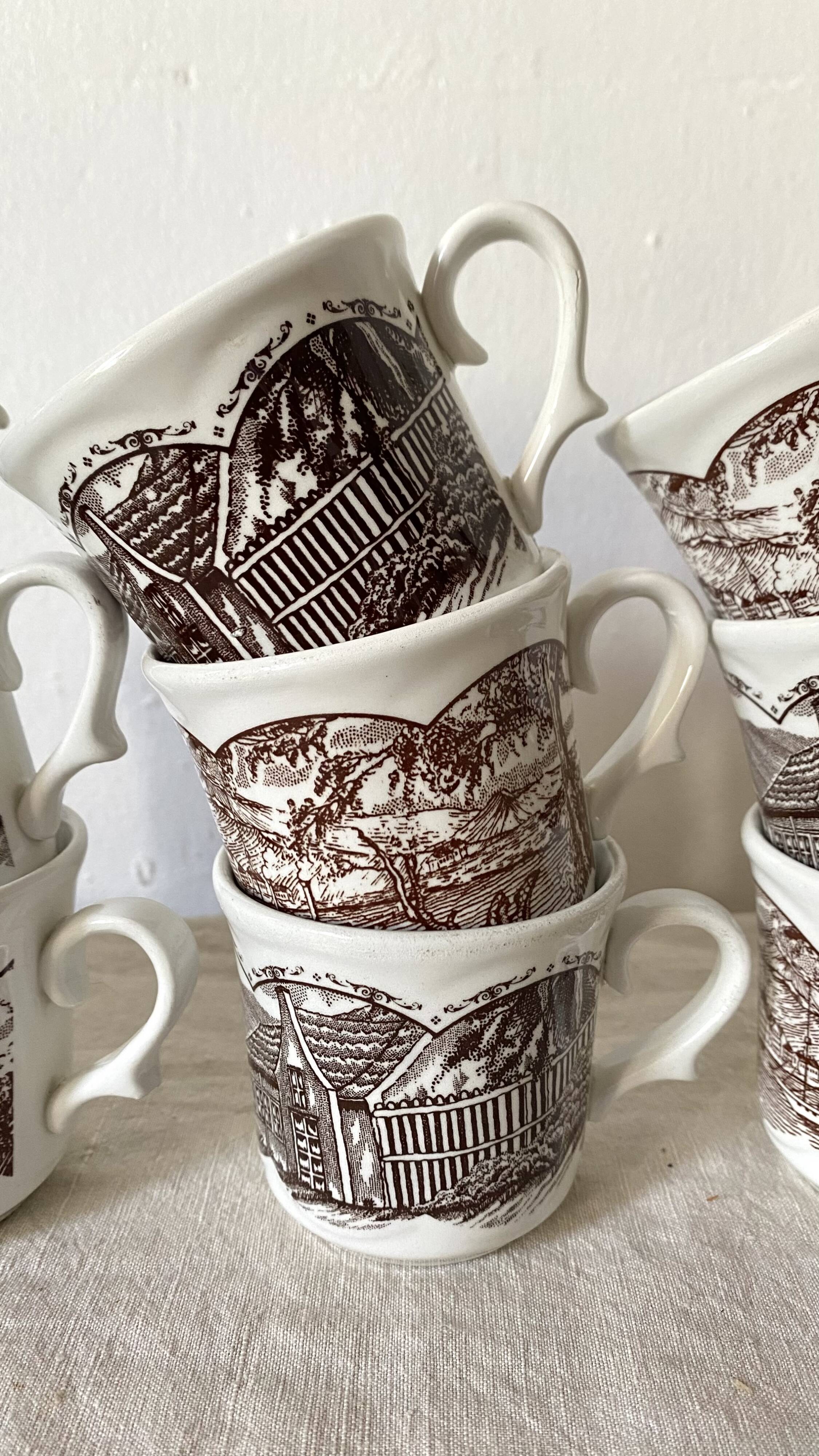 Swiss Landscape earthenware mugs - Italy