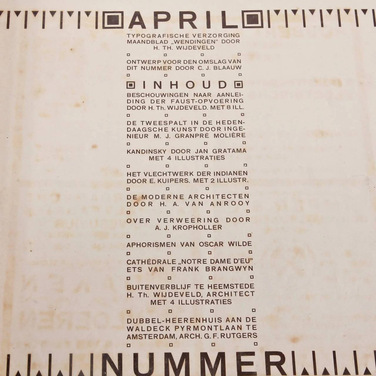 Avril 1918, Wendingen, lithographie de C. J. Blaauw