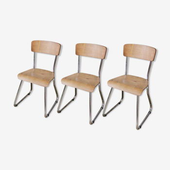 Trio of school chairs