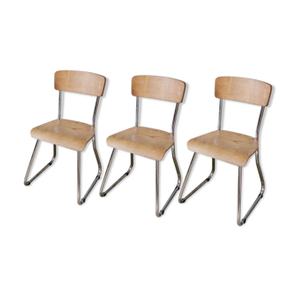 Trio of school chairs