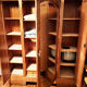 Art deco oak cabinet, 3 doors with beveled mirror