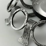 60s 70s Brutalist wall lamp or ceiling lamp made of iron & glass design