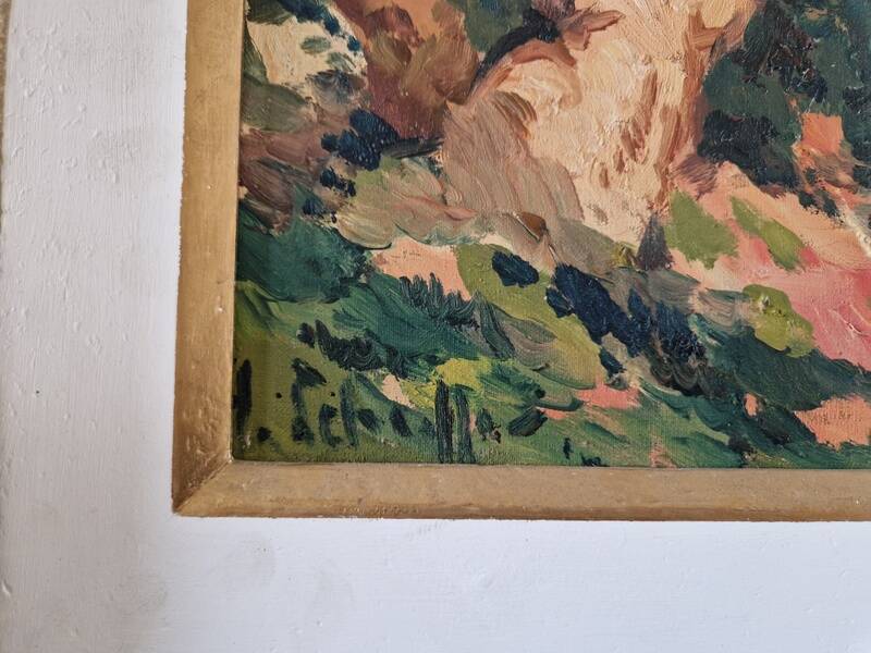 Elie Déchelle (1874-1937) - Oil on canvas - Landscape in Corsica - Signed