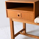Vintage Scandinavian Gossip Chair with Drawer