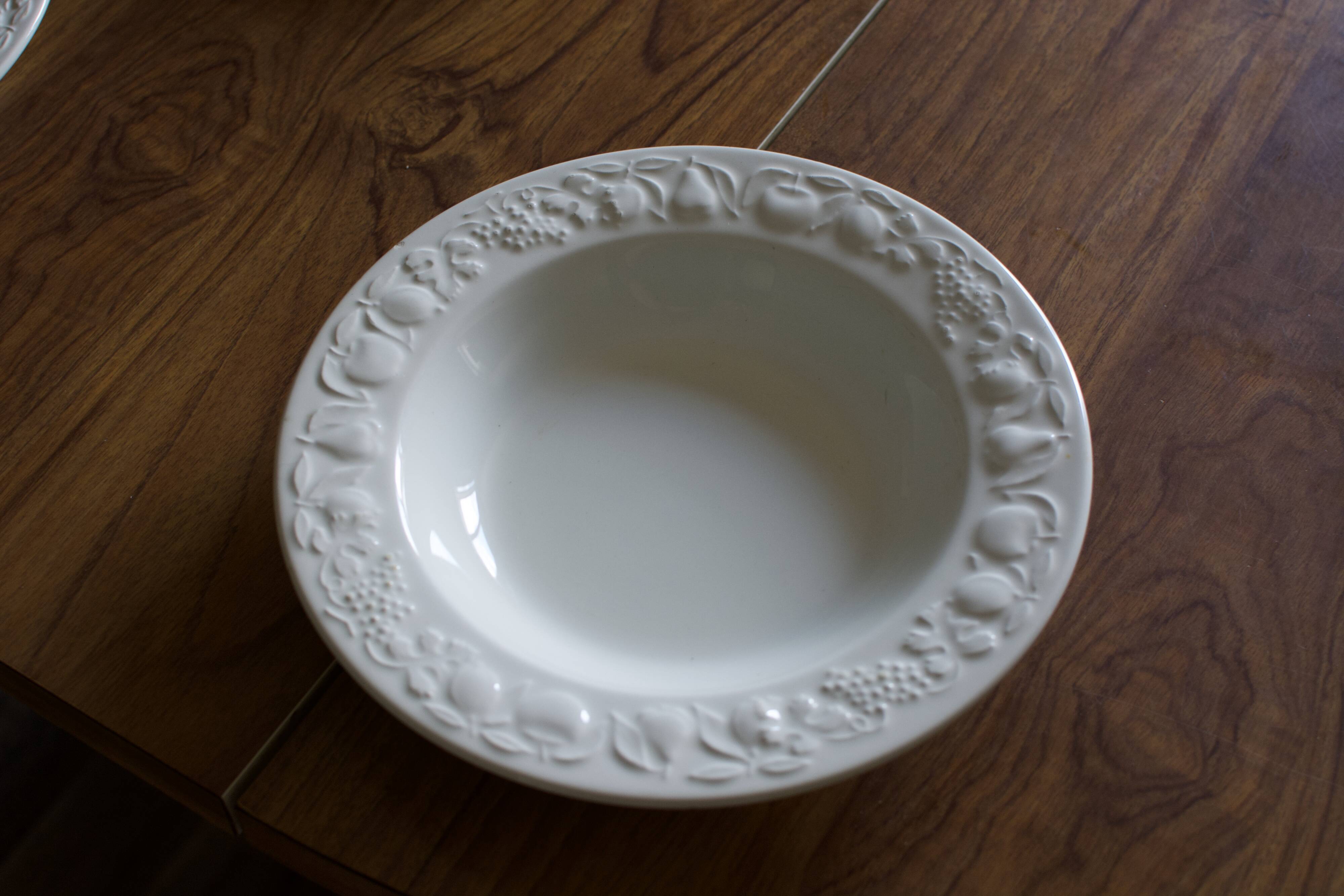 Set of italian ceramic plates fruit model