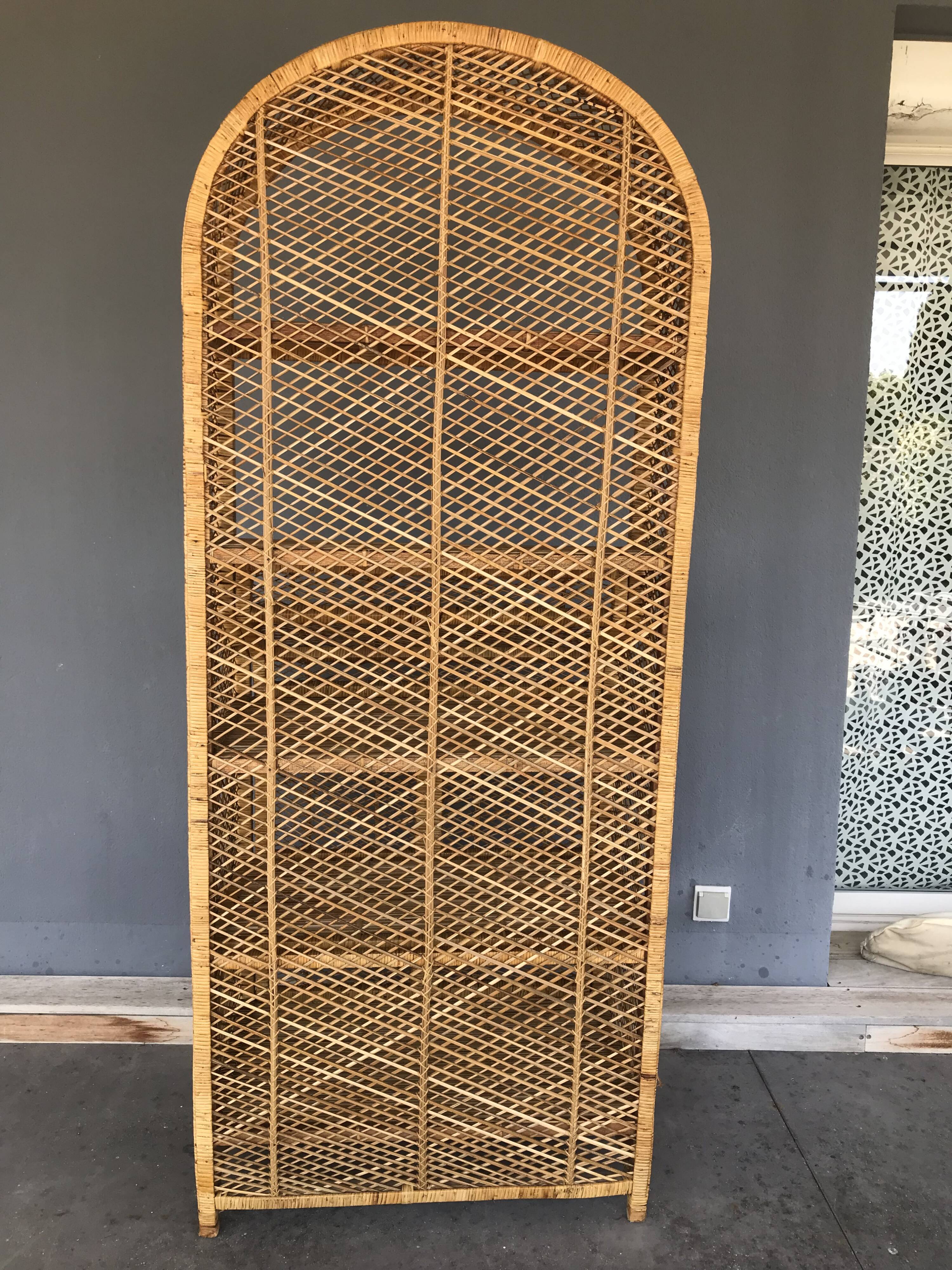Vintage rattan bookcase