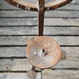 Large Brutalist Wrought Metal Candlestick - Early 20th Century