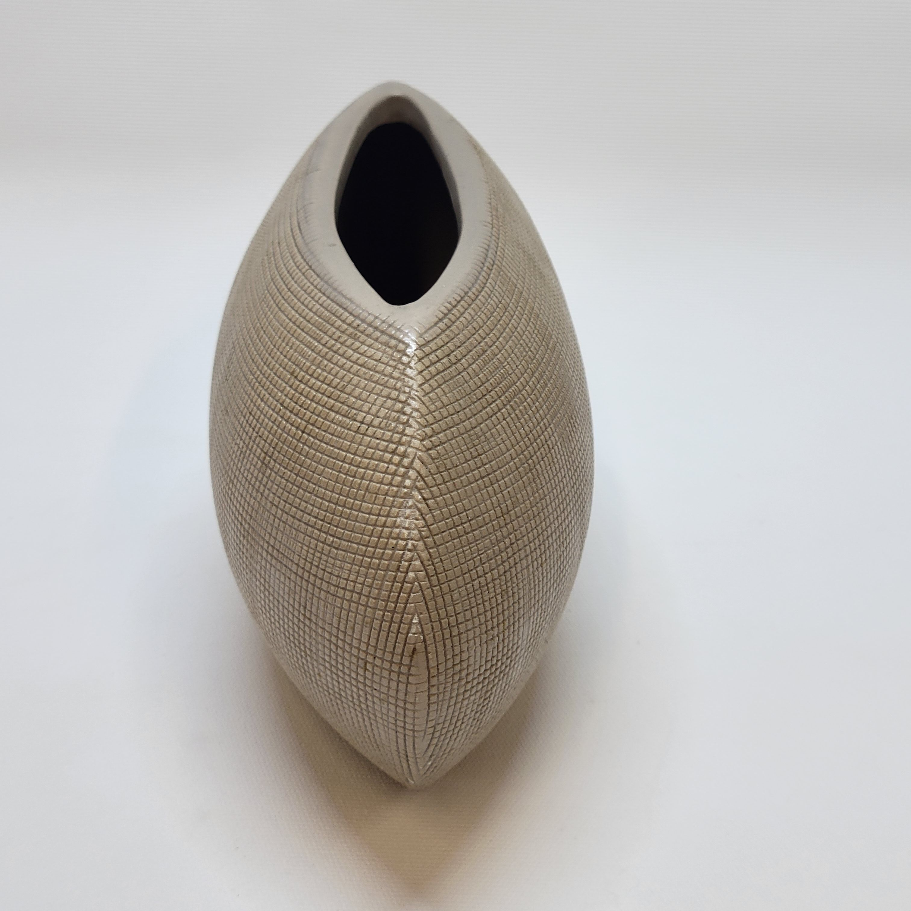 Vase lentille en céramique beige