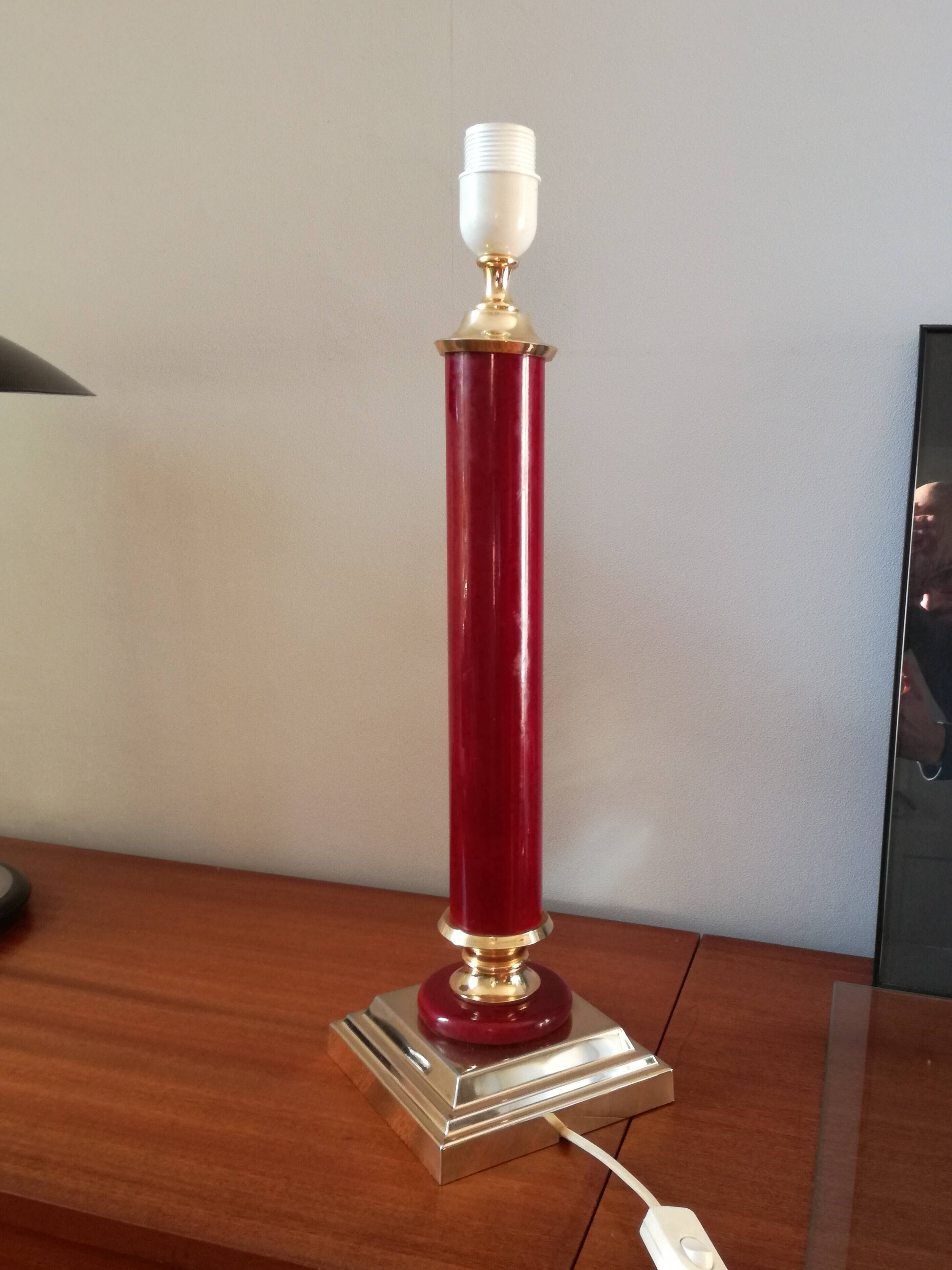 De Schuyneter column lamp in brass 1970