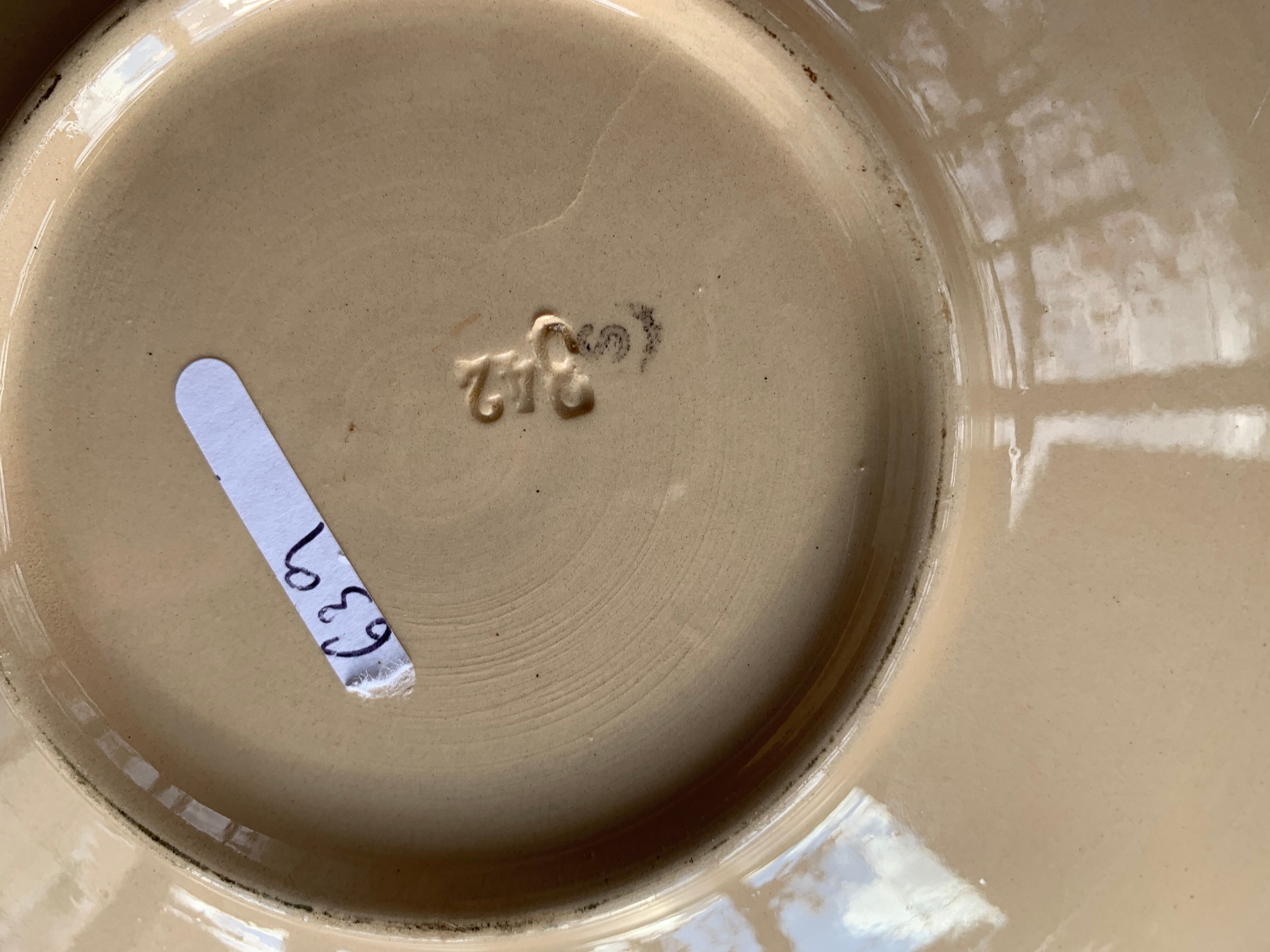 Two hollow dishes in glazed ceramic old model flora KG France luneville