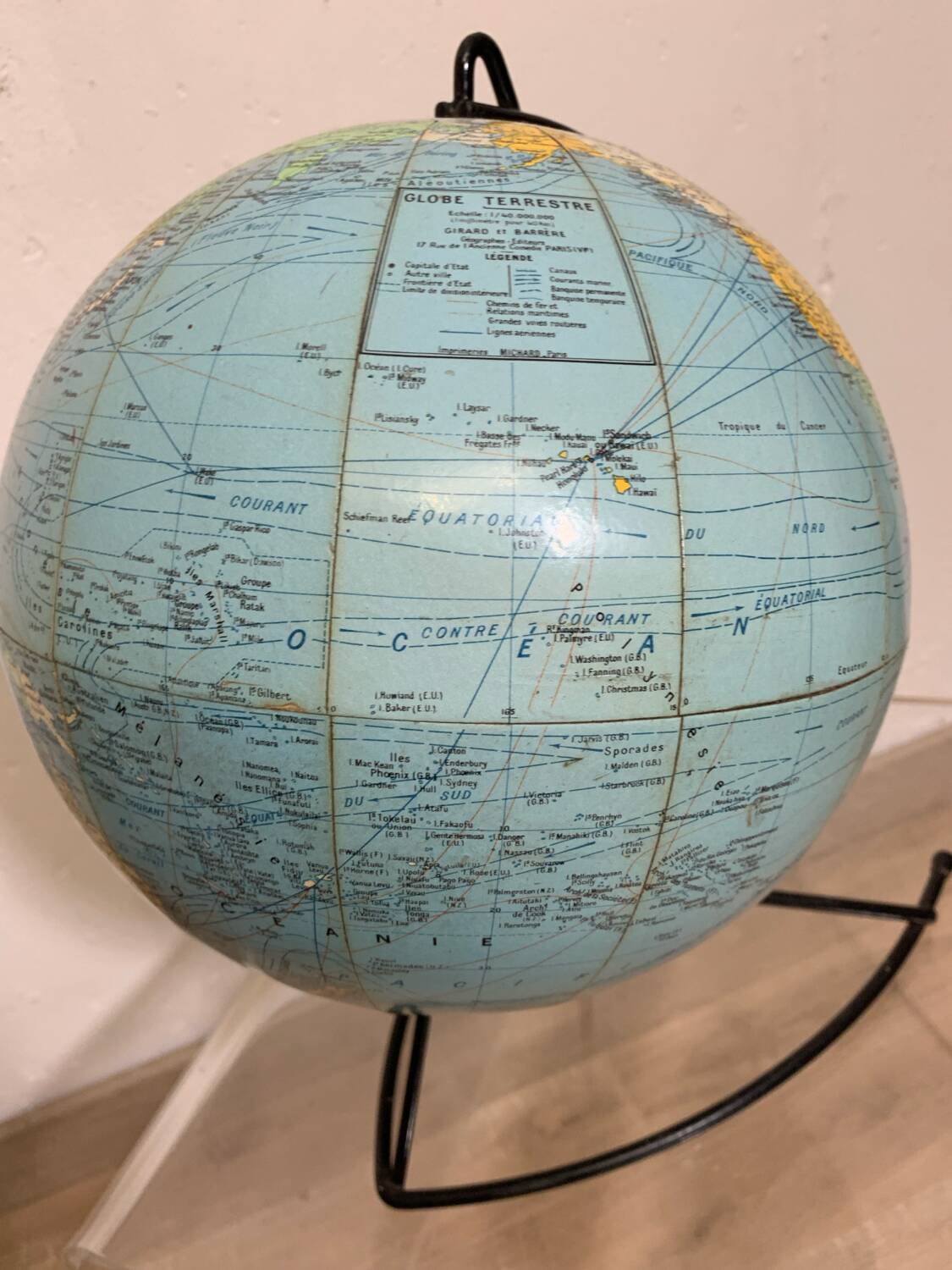 Terrestrial globe Girard and Barrere Paris