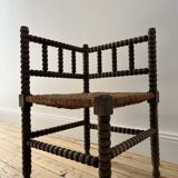 Turned wood corner chair