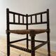 Turned wood corner chair