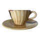 Ensemble tasse et sous tasse imitation bois