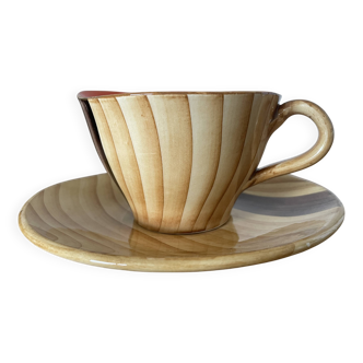 Wooden imitation cup and saucer set