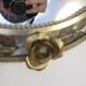 Miroir en métal doré rond, couronne de roses