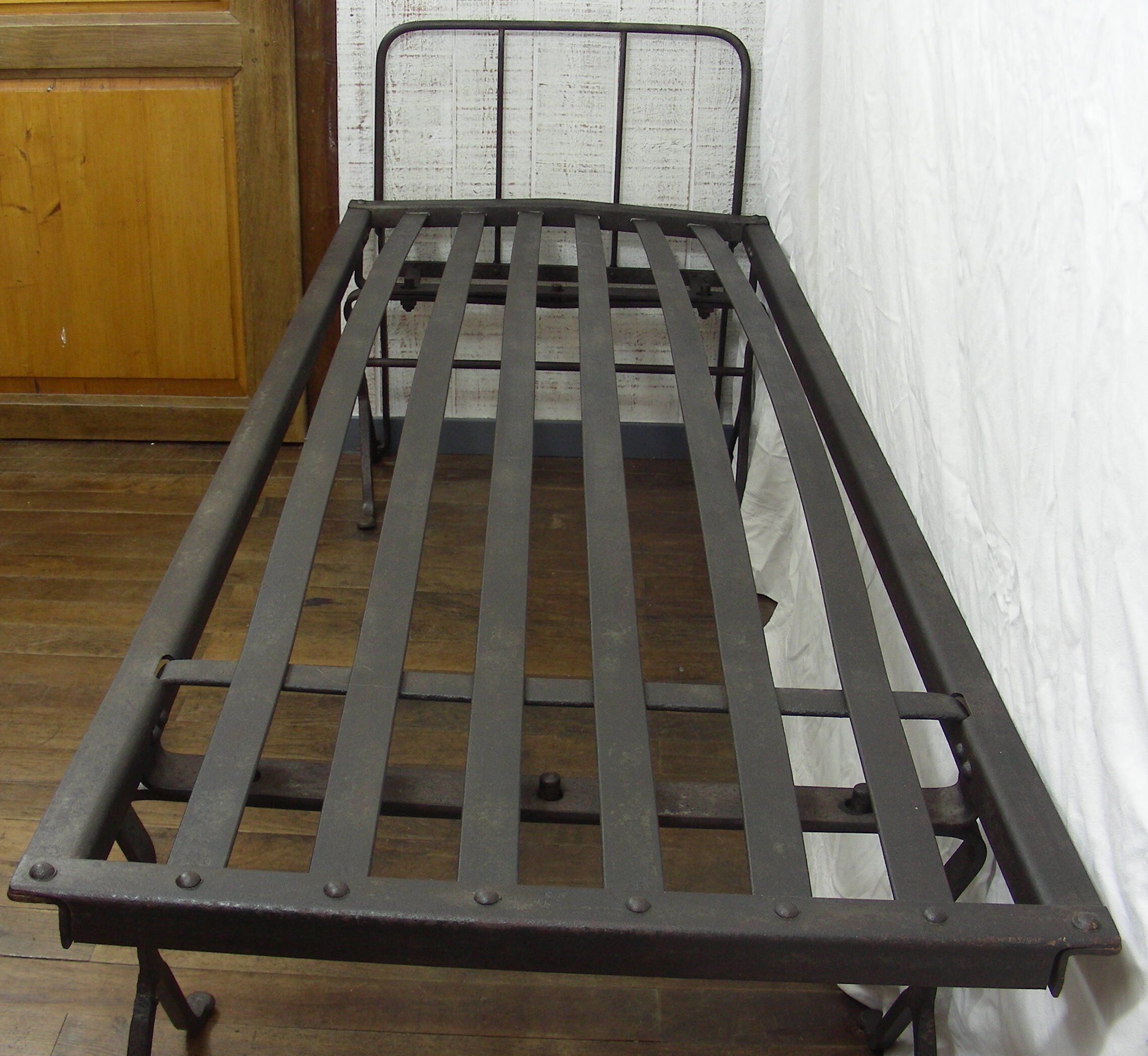 Former military 1900 wrought iron bed