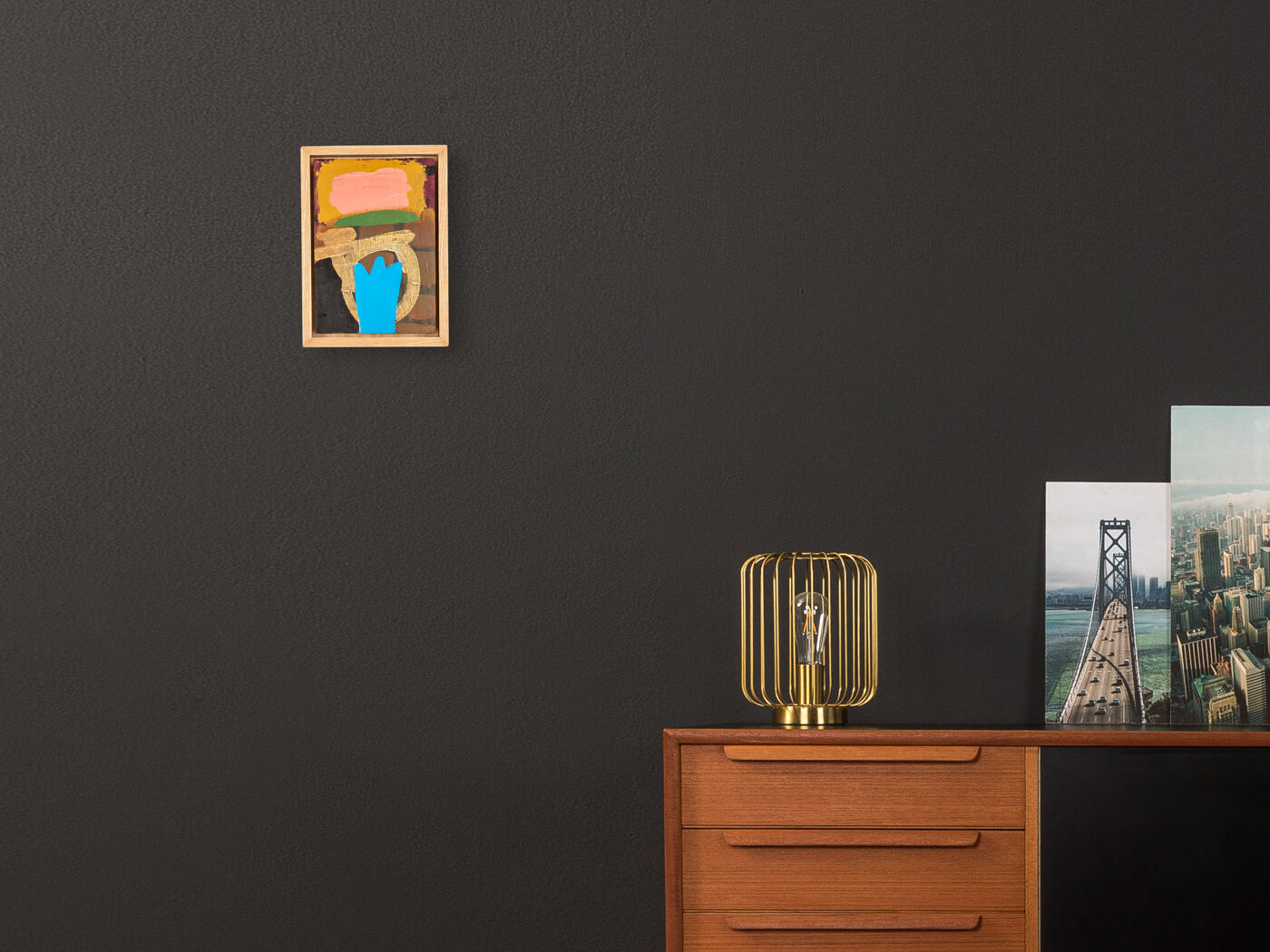 Composition, Acrylic on wooden plate. 16 x 22cm