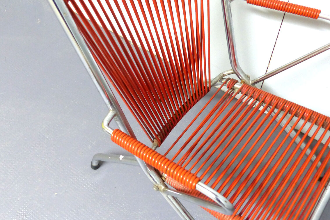 Fauteuil pliant scoubidou années 60