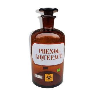 Apothecary bottle, "PHENOL. LIQUEFACT.", Germany 1930