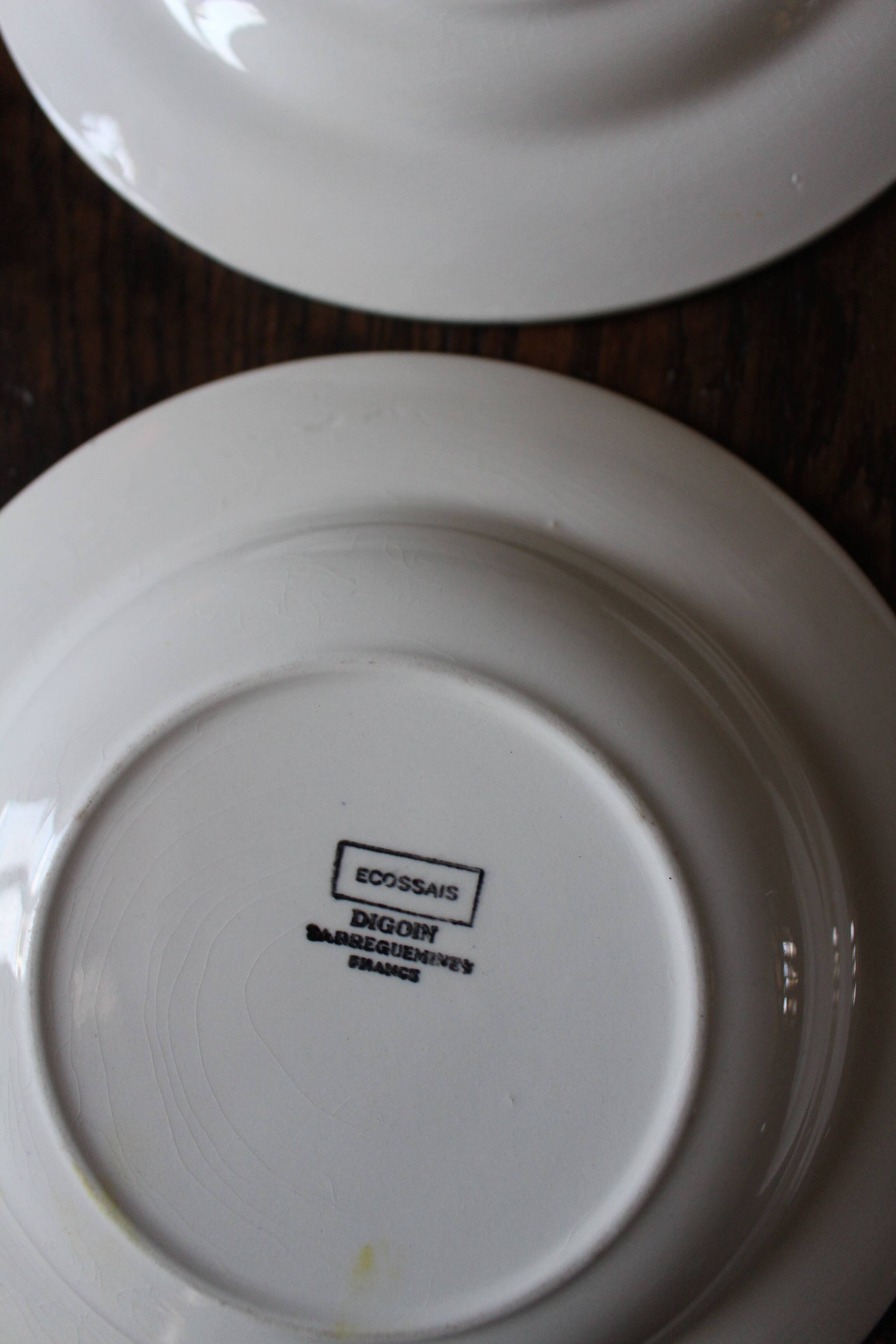 A Lot of 4 Yellow Orange Digoin Sarreguemines Scottish plates