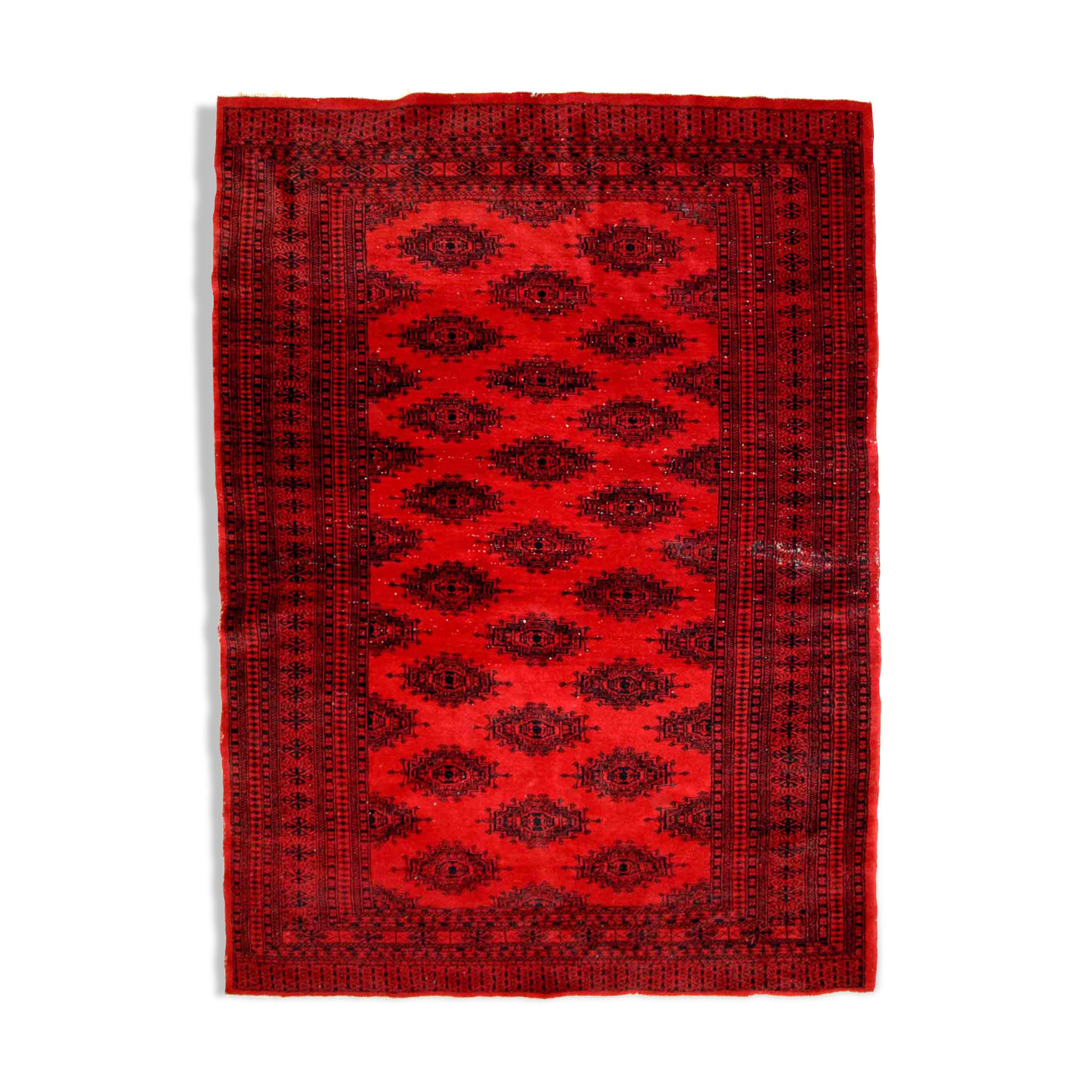 Vintage afghan Ersari handmade carpet 122cm x 179cm 1970s, 1C655