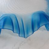 Suspension dentelée en verre bleu années 50-60