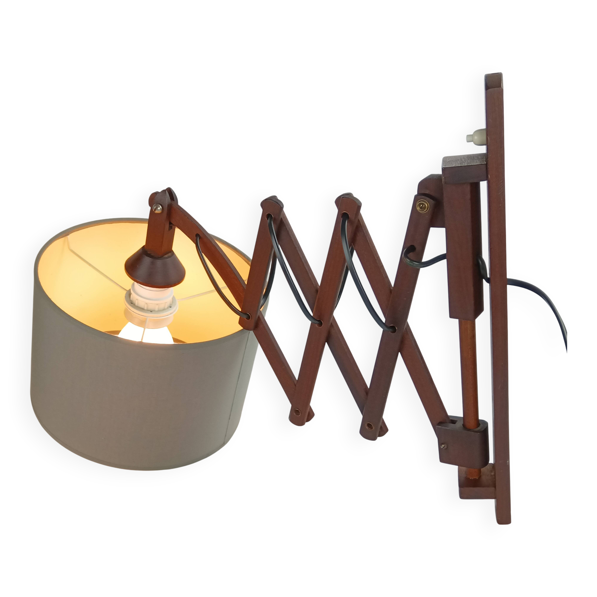 Scandinavian teak accordion lamp from the 1960s.