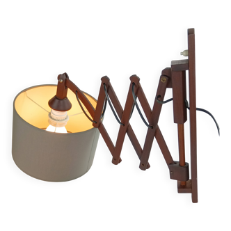 Scandinavian teak accordion lamp from the 1960s.