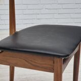 1960s, set of 5 Danish dining chairs, reupholstered, teak wood.