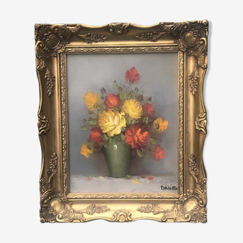 Peinture bouquet champêtre